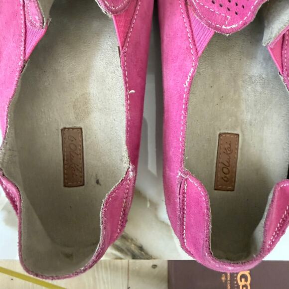 Olukai Women's Nohea Perforated Pink Suede Slip-On Loafers Mules Size 8 Hawaiian - Picture 6 of 13